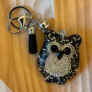 Sparkling Puffy Owl Keychain